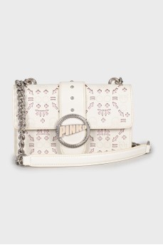 Leather bag decorated with perforation