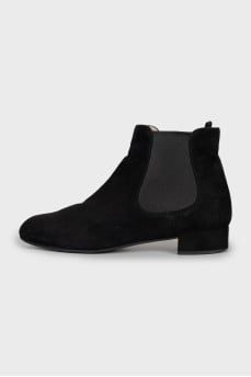 Suede slip-on boots
