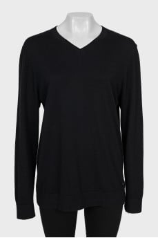 Black straight cut pullover