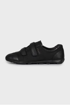 Velcro sneakers made of textile and leather