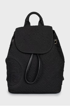 Textile backpack with branded embroidery