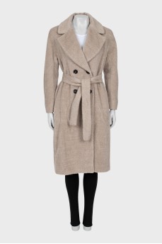 Double-breasted wool coat