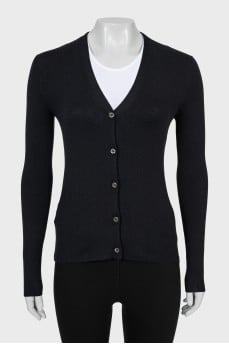 Cashmere and silk button down jumper