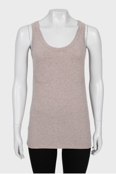 Gray straight cut tank top