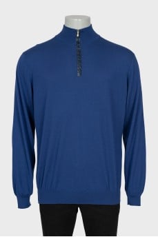 Men's cashmere jumper with zip