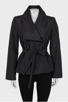 Jacket with button and belt