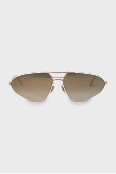 Aviator sunglasses with gold temples