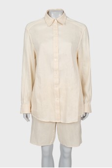 Linen and silk shorts suit