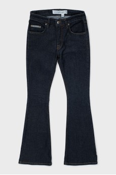 Low rise cropped flared jeans