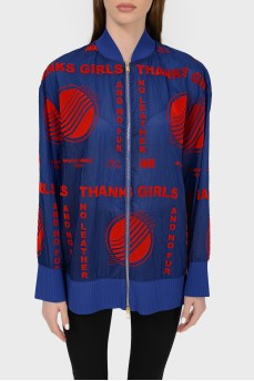 Translucent bright bomber with tag