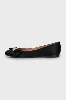 Textile ballet flats with a bow