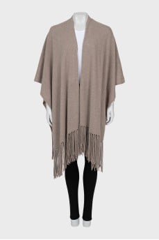 Gray cashmere cape
