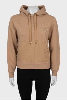 Brown hoodie with embroidery