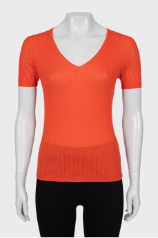 Orange cashmere silk t-shirt