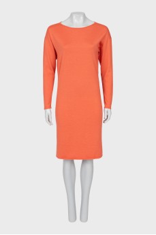 Straight dress made of cashmere and silk