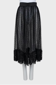 Transparent skirt with lace