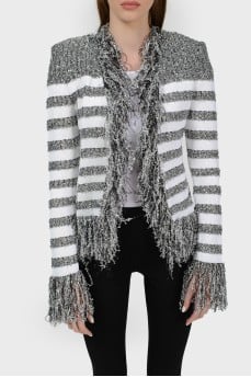 Striped jacket with tag