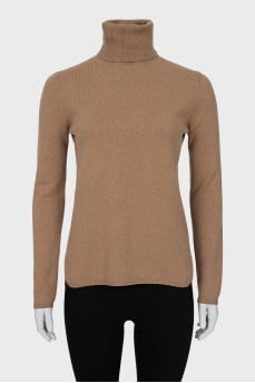 Brown wool and cashmere golf
