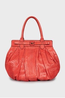 Orange snakeskin bag