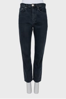 Blue tapered fit jeans
