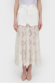 Skirt jeans with lace with tag
