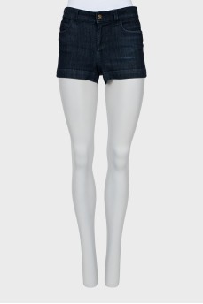 Dark blue denim shorts