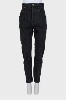 Jeans decorated with seams