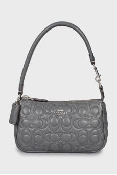 Leather bag with branded embossing