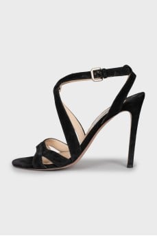 Suede heeled sandals