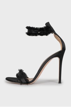 Textile stiletto sandals
