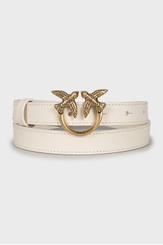 White leather belt