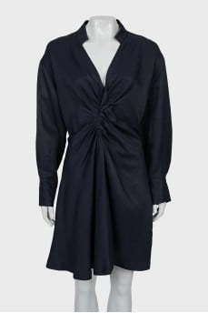 Blue dress with draping