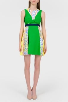 Dress with colored inserts with tag