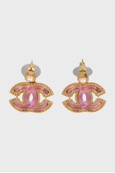 Earrings in the form of a company logo