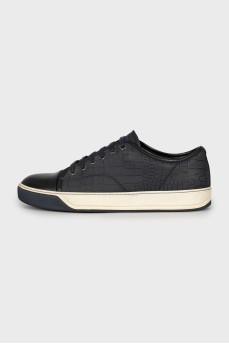 Men's leather sneakers blue