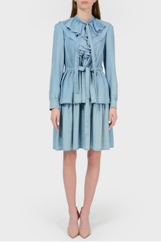 Denim's dress with flower stalls with tag