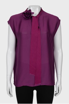 Straight blouse in purple