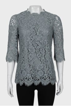 Lace blouse with silk lining