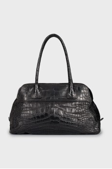 Shoulder bag with embossed leather