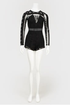 Lace jumpsuit with shorts