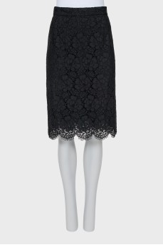 Lace straight skirt