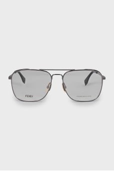 Silver aviator frame