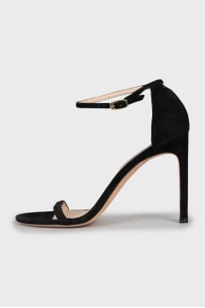 Black suede sandals