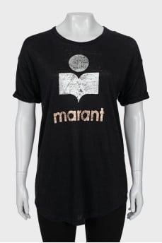 Black linen t-shirt