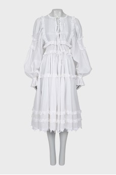 Fitted dress with puff sleeves
