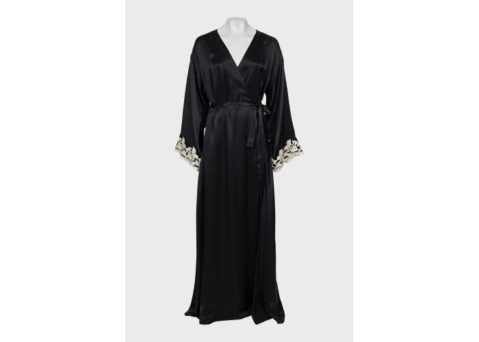 Decorated Robe Silk robe decorated with lace 88866547 — Shop Worldwide | The Originals