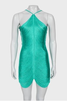 Mini dress with fringe