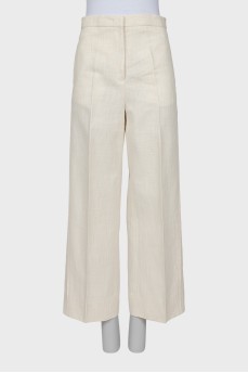 Straight trousers with high waist