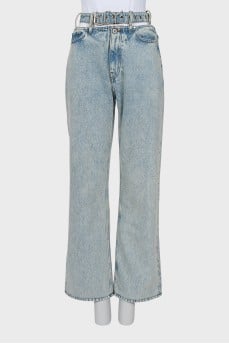 Straight jeans with belt