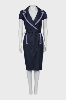 Pinstripe wool dress